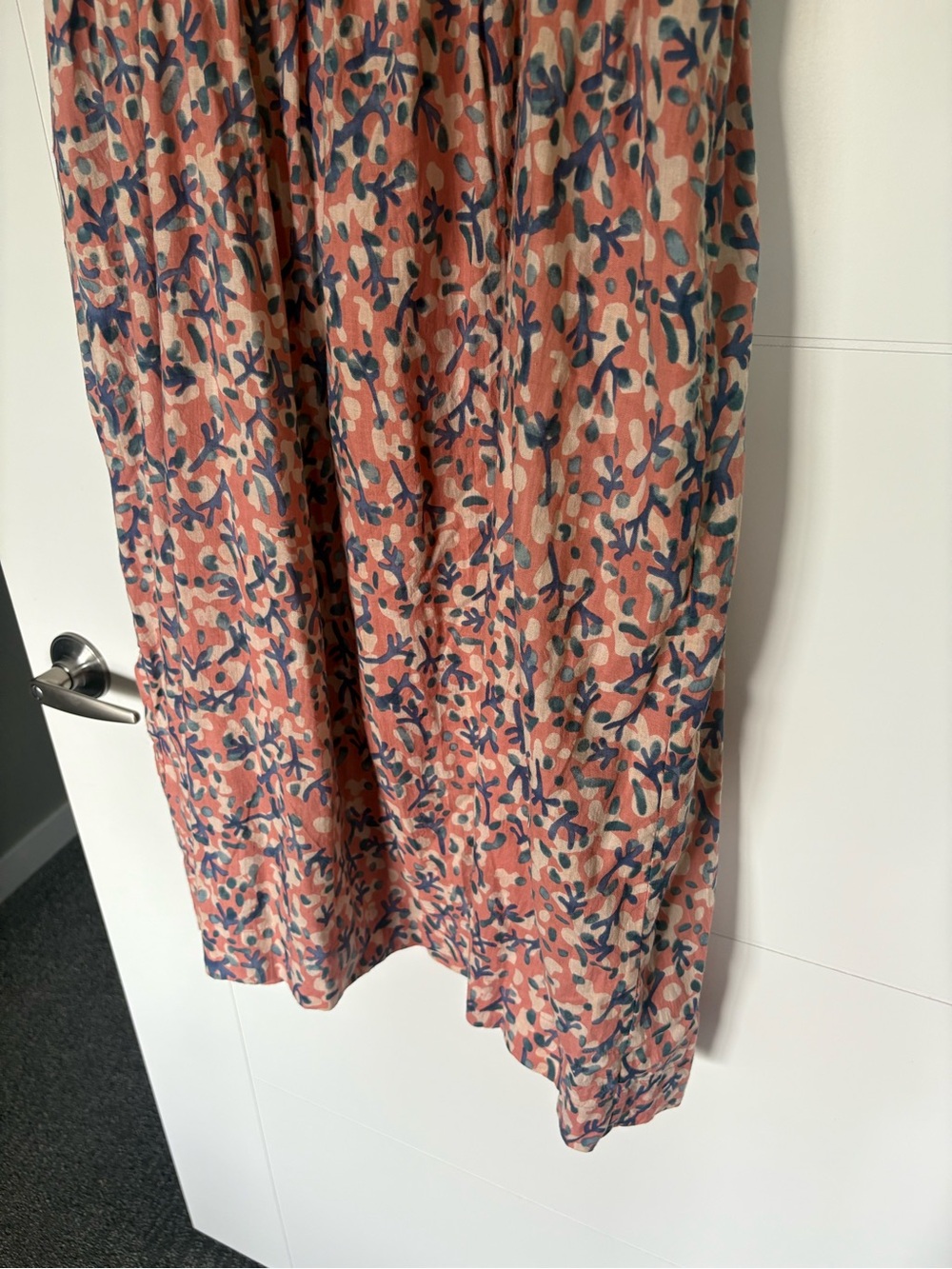MIRTH Newport midi dress in geranium size L coral cotton - Picture 8 of 16